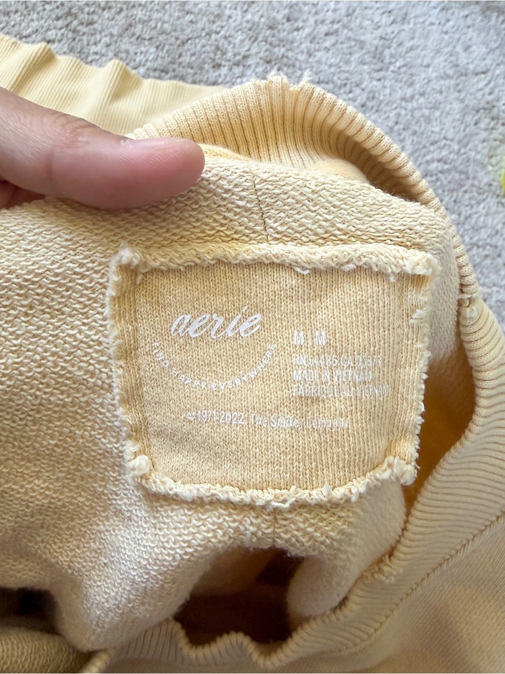 Aerie Women’s Crewneck Oversized Sweatshirt Total Optimist in Yellow M - Picture 9 of 12